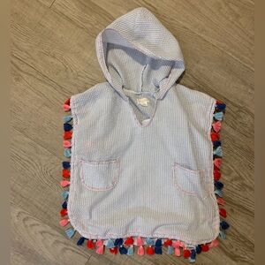 Mud pie poncho size 2T-3T Striped Hooded Poncho with Tassels